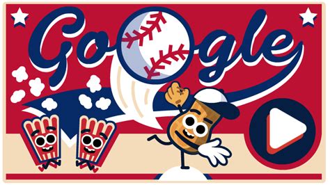 google doodle baseball red hat